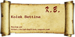 Kolek Bettina névjegykártya